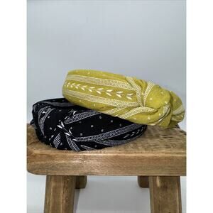 Women Headband Twist Hairband BowKnot CrossTie Wide Headwear Hair Band Hoops 2pk